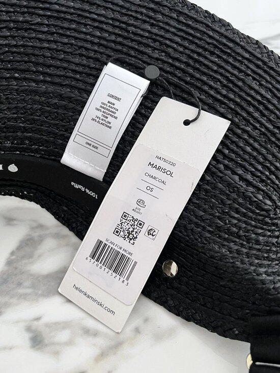NWT - Helen Kaminski Marisol Raffia Visor - Charcoal? main image 5